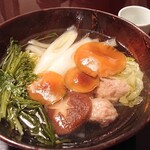 都わすれ - 比内地鶏のつみれ鍋。ものすごい出汁！