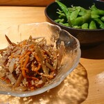 炭火焼鳥と水炊き 五郎一 - きんぴらごぼう&黒豆の枝豆