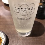 いざか家 桜坂 - 大将の顔入りグラス