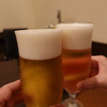 旬彩 天ぷら 心来(しんら） - 生ビール(700円)で乾杯