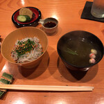 日本料理 たかむら - シラス丼　雑穀米　とろろ昆布椀