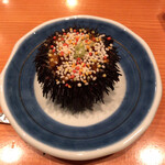 日本料理 たかむら - 紫ウニと白エビをジュレで閉じたもの