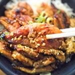 東灘ビーフ　肉ゲキジョウ（劇場） - 鶏せせり丼（肉2倍）