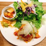 Cafe WASUGAZEN - もち麦入り豆腐ハンバーグ すりおろし野菜ソース