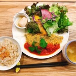 Cafe WASUGAZEN - サバのパン粉焼き ハーブトマトソース