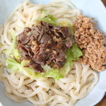 山のうどん屋 - 肉ぶっかけうどん 上から