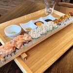 Fresh seafood long Sushi