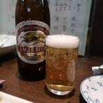 新料理 都留野 - ビンビール＜キリンラガー＞