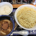 らあめん花月嵐 - 濃厚鶏白湯つけ麺　風雲児　大(400g) とライス