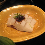 北新地 弧柳 - 魚庭③明石産ハリイカ、もろみ味噌で