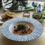 瀬戸内ゴルフリゾート レストラン THE GRILL - 8月のパスタはさっぱりした梅風味。