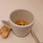 Restaurant FEU - 白レバーのムース、鶏スープのジュレ