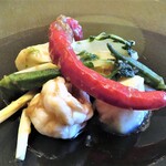 仁修樓 - エビと帆立貝柱炒め物