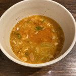 麺恋処 き楽 - スープ割り⭐︎ 冷やし坦坦（季節のオススメ）中盛 ¥980