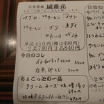 城喜元 - メニュー