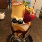 uni CAFE - プリンパフェ￥８００  【セットドリンク】 アイスコーヒー￥３５０