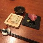 交番通り 四十 - マグロの醤油ゼリーとうどんの刺身！