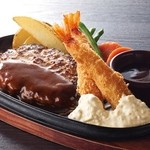 ハンバーグ大魔王 - バーグ＆海老フライ　食べ応えのあるコンビメニュー！！ボリュームたっぷりで大満足！！