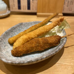 Sushi Sakaba Minato - 串カツ、えび串、アスパラ