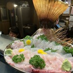 味処　八右衛門 - 60センチオーバーのヒラメをお造りりして！お客様も満足してくれました。