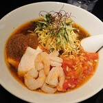 鶏そば・ラーメン Tonari - 海老とトマトの冷し海老だしラーメン 1,250円