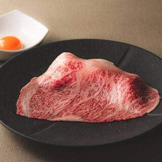 日本一こだわり卵で食べる「黒毛和牛大判薄切りサーロイン」