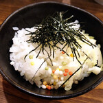 地球の中華そば - 【限定】釜玉タンタンつけUDN、〆のご飯