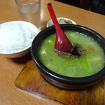 Shinjitsu Ichiro - 緑の麻婆豆腐＆ライス・ザーサイセット1000円