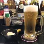 やきとり自慢 西やん - 「生ビール」350円円（ハッピーアワー価格）