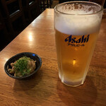 Yakitori Dainingu Fujimaru - 生ビールとお通し