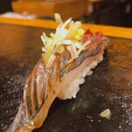 小鯛雀鮨 すし萬 横浜そごう店 - おかわりした真鯵