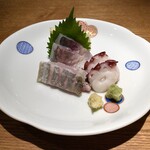 Kotaro - お造り3種盛り：釣り鯵、太刀魚、根蛸