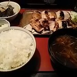 Ooharu - 鶏もも一枚焼き、ご飯セット