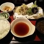 Ooharu - 天ぷら盛り合わせ、ご飯セット