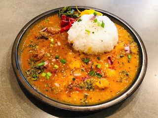 Curry&Spice HANAKO - ★豆とえびのあいがけ ¥1,200