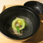 日本料理 みや  - 賀茂茄子、イサキ　椀