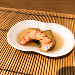 すし匠 - 焼き茄子とシマエビの炙り