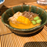 すし匠 - 冷たい茶碗蒸し(とうもろこし･枝豆･みょうが･毛ガニ)