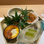 Sushi Shiorian Yamashiro - とうがん、川海老、水タコ、酒盗チーズ
