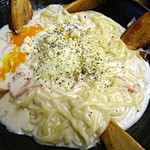 黄金パスタ - 黄金のカルボナーラ（大盛り）