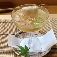 祇園ゆやま - 先付けの山芋素麺の雲丹和え