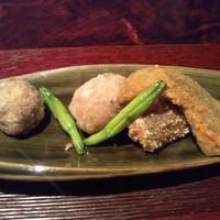 賛否両論 - 石川芋と万願寺唐辛子の揚げ物