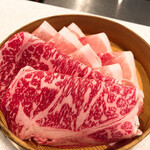 Shabushabu Yamawarau - おすすめランチB　厳選牛ロース40g＋山形豚ロース80g