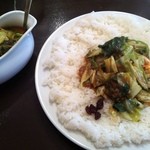 インド式 チャオカリー - エビ野菜ほうれん草curry（3辛） ¥880＋¥30