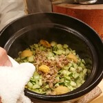 馬車道 大かわ - 白ウニズッキーニ揚げ鱧