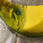cafe 風楽里 - プリンの下のカボチャの部分はあっさりしてるけど柔らかくて食べやすい!!