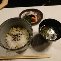 黒茶屋 - さつま芋と枝豆ごはんなど 202008