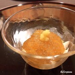 御料理 寺沢 - 菱蟹と芋茎の黒酢ｼﾞｭﾚ掛け