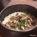 御料理 寺沢 - ホロホロ鳥と蕗の炊き込みごはん