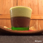 御料理 寺沢 - 抹茶のブラマンジェと水羊羹